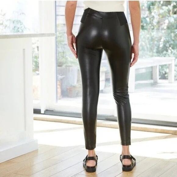 A New Day | Black Faux Leather High Waisted Leggings | Size Large - Picture 2 of 6
